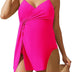 Maacie Maternity Swimwear One Piece Swimsuit with Shorts Padded Swimsuit Dress, rose red, L