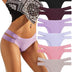 Seamless Underwear for Women Sexy Bikini Panties No Show High Cut Hipster Stretch Straps Cheeky Panty for Ladies 6 Pack, A 6pack (Purple*1 Grey*1 Black*1 Brown*1 Wine*1 Pink*1), Medium