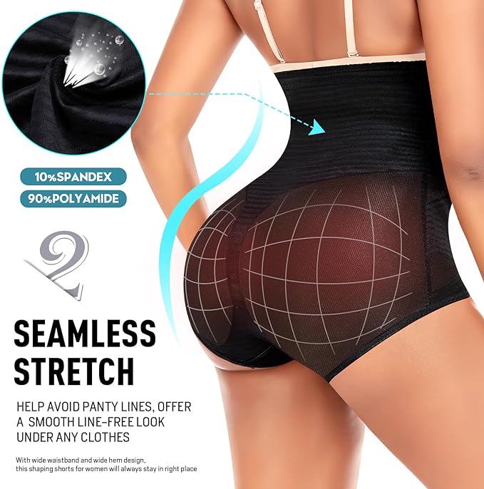 Werkiss Shapewear for Women Tummy Control Knickers Shaping Underwear(#Z Black-cross briefs-13s, M)