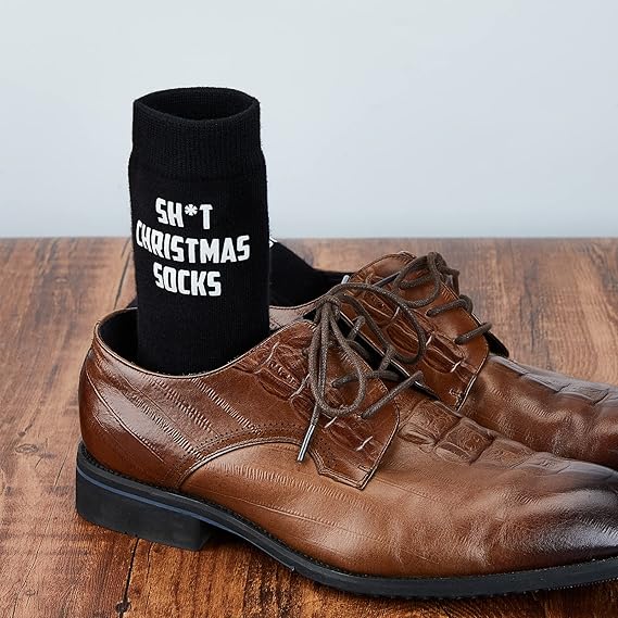 Poshzone Funny Christmas Socks Gift, Funny Secret Santa Gift, Stocking Filler Socks Gift, Rude Socks Gift, Novelty Xmas Cheeky, Funny Christmas Socks for Women or Men, One Size