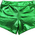 Shiny Metallic Shorts for Women, Sexy Women's Culotte for Costumes, Dance Club and Parties, green, L