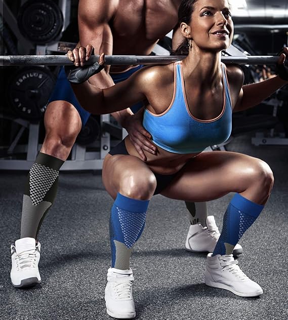 Compression Socks (2 Pairs) for Men Circulation 20-30 mmhg Medical Compression Stockings Women Nursing (Black, XXL)