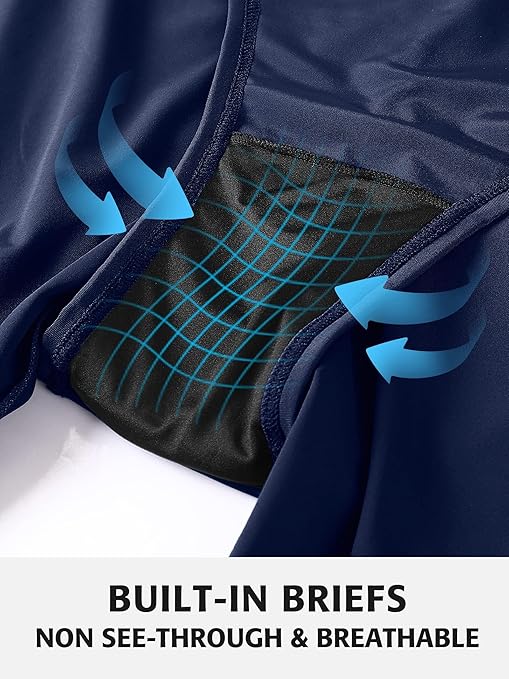 High Waisted Swim Shorts for Ladies Plus Size Tummy Control Boyshorts Elastic Waistband Tankini Bottom, Navy, 3XL