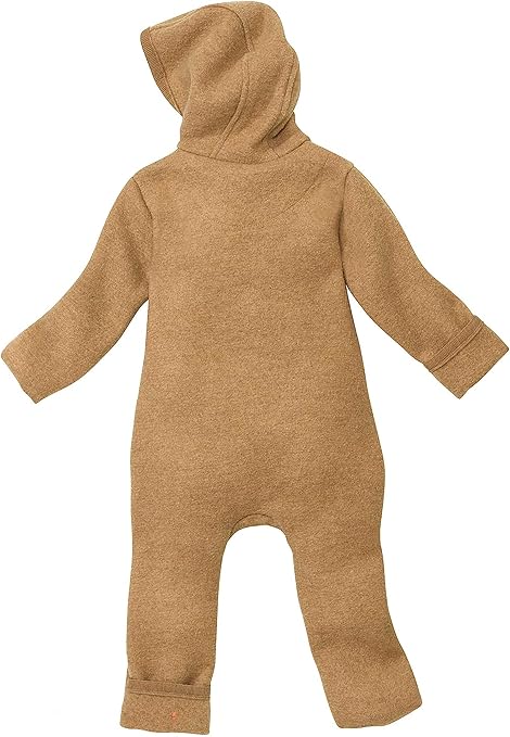 Disana Walk-Overall, with Fold-Over Cuffs, 100% Organic Merino Wool GOTS, IVN Best, Newborn Baby, Toddler, Child, Unisex, Made in Germany, caramel, 98/104 cm