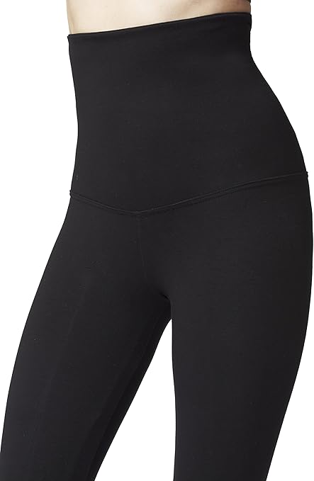 TLC Sport Women's Tummy Control with Figure Firming High Waist Bootleg-Black-Long-S