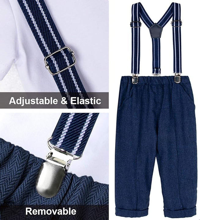 mintgreen Baby Boys Long Sleeve Outfit Suit Set with Flat Hat, Royal Blue, 2-3 Years, 100