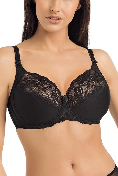 Teyli Women's Bra Underwired Minimiser Victoria Color Black Size 30F
