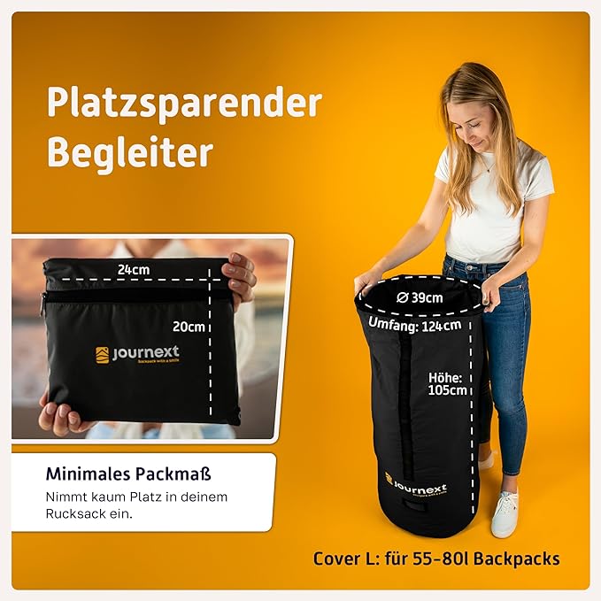 Journext 2 in 1 Backpack Transit Cover & Rain Cover, Backpack Flight Cover, Rucksack Transit Cover for Airplane, Railway & Bus, Flight Bag