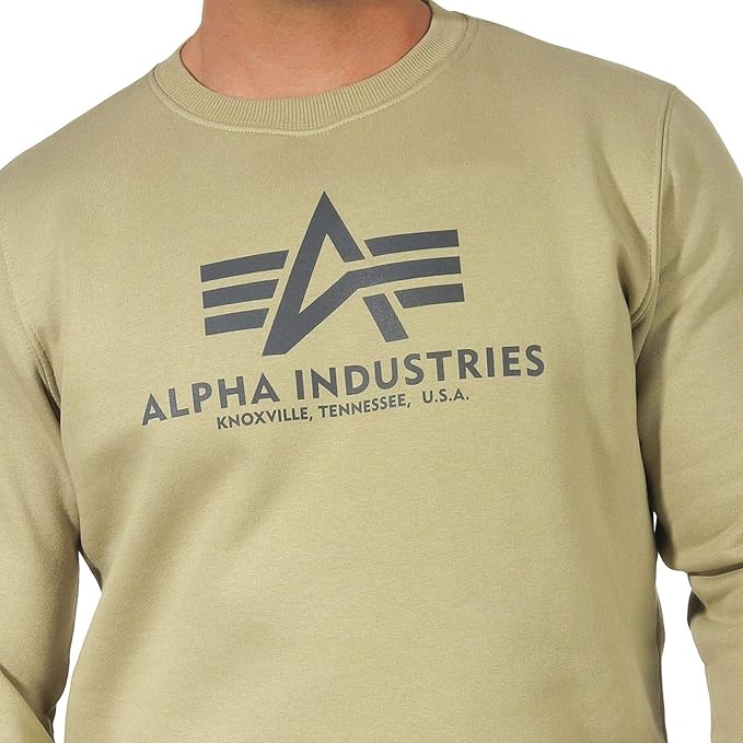 ALPHA INDUSTRIES Men's Basic Sweater Sweatshirt, Light Olive, 4XL