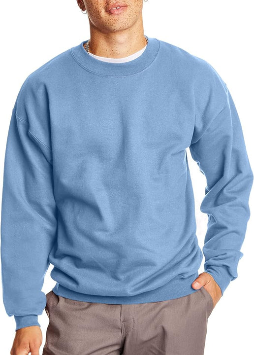 Hanes Mens Ultimate Cotton Sweatshirt Long Sleeve Sweatshirt - Blue - XL