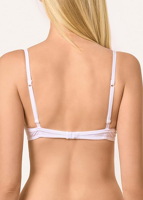 2 PACK Golden Lady Women's Reggiseno a triangolo Bra, Semi-Sheer, Bianco, 4B IT = 38B UK