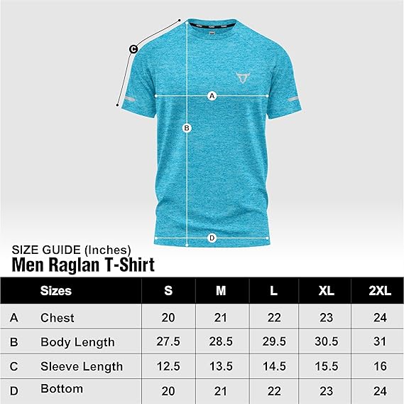 Mens Short Sleeve T-Shirts Workout Athletic Fit Moisture Wicking Fast Drying Reflective Logo Sports T-Shirts Tops Sea Blue
