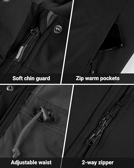 Outdoor Ventures Softshell Jacket Ladies Rain Jacket Functional Rain Coat Windbreaker Waterproof Hiking Jacket Breathable Outdoor Jacket with Hood for Spring Fall Winter XL