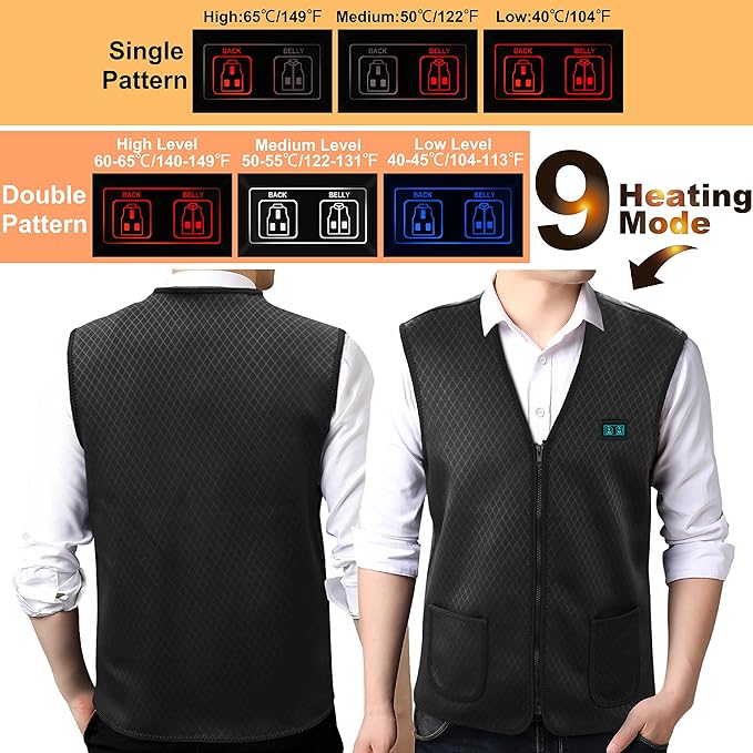 SHAALEK Heated Vest Men Women - Heated Jacket, 10000mAh Heated Gilet for Winter Outdoor, XL
