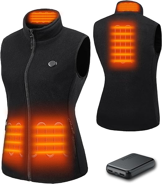 HEWINZE Fleece Heated Gilet for Women - Heat Vest with Battery 5V Heated Vest Hunting