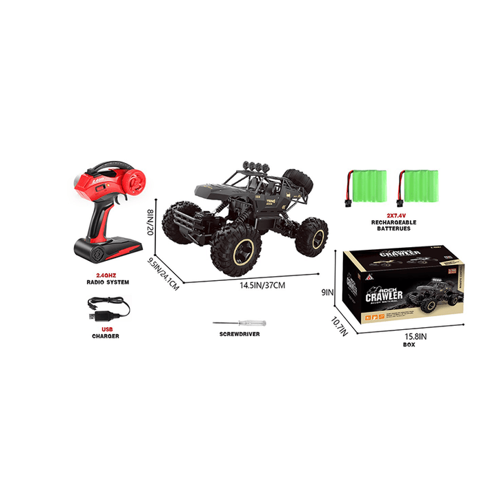XL Remote Control Car – 4WD Big Wheel Electric Monster Truck for Kids