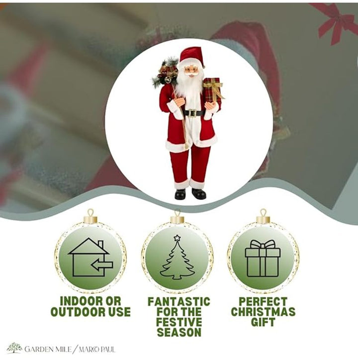 Marco Paul 80cm Standing Santa Claus – Traditional Christmas Decoration