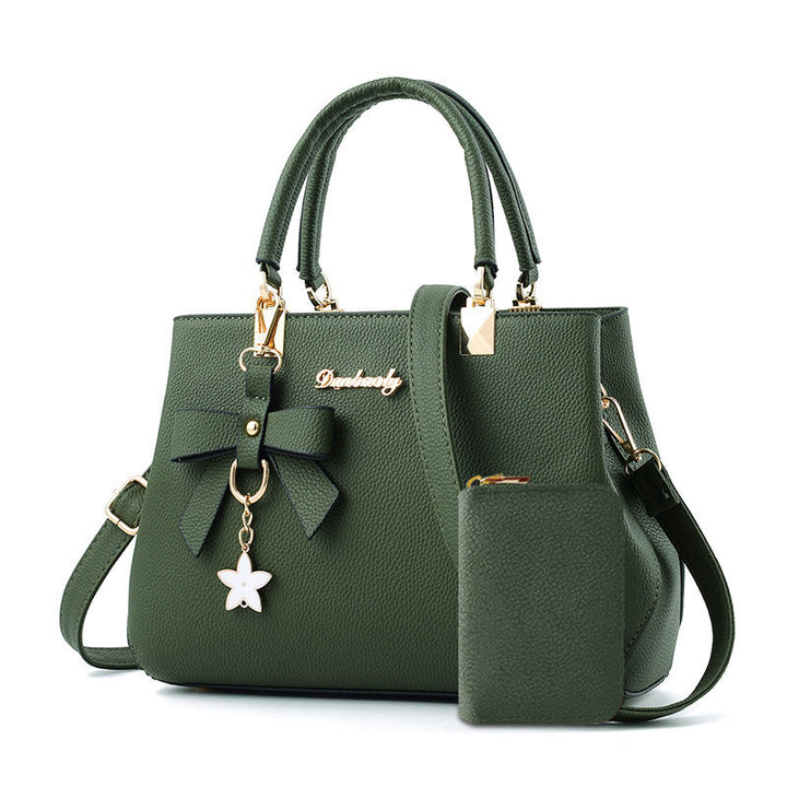 Chic Women’s Bow Handbag – Top Handle Satchel with Coin Purse & Adjustable Strap