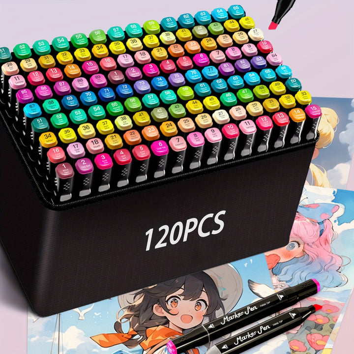 120/168 Colours Alcohol Markers – Dual Tip Art Pens with Carry Bag & Stand