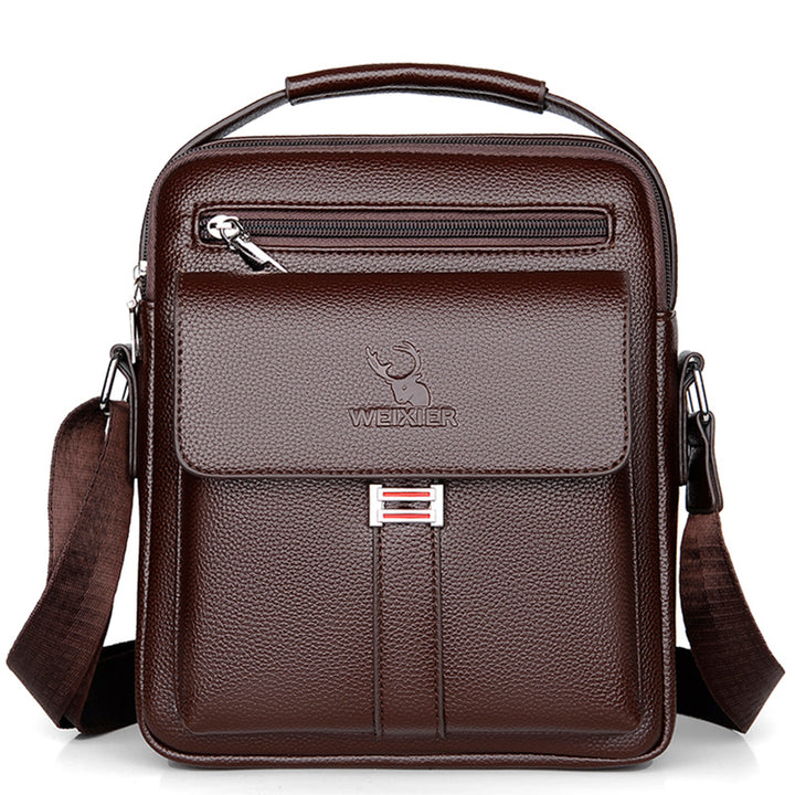 WEIXIER Men’s Vintage Shoulder Bag – Business Casual Crossbody with Zip Pockets