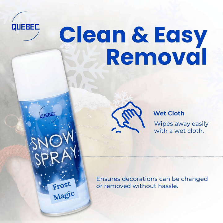 Quebec Artificial Snow Spray – 2 x 100ml Cans for Christmas Trees & Windows