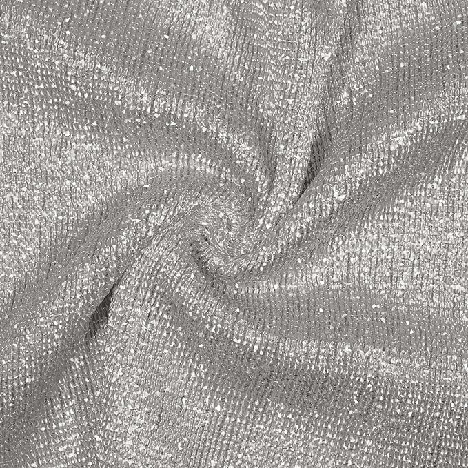 Rheane Sparkling Metallic Shawls and Wraps with Buckle for Evening Party Dresses Wedding Party, C. Dark Gray/Silver (With Silver Buckle), Large