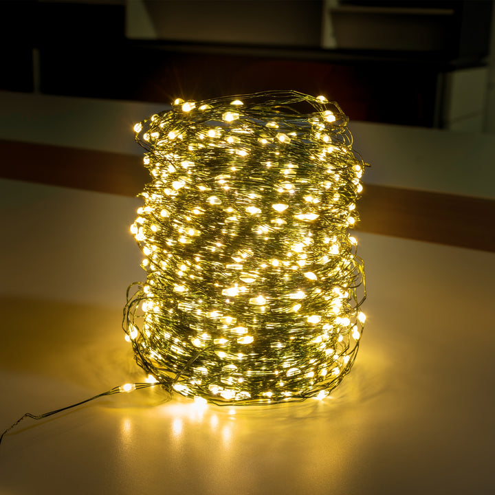 100m/200m Copper Wire Fairy Lights – Warm White LED with Remote & 8 Modes