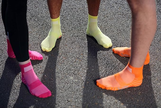 Rainbow Socks - Women Men Colourful Cotton Sneaker Sport Socks - 6 Pairs - Orange Red Yellow Turquoise Green Fuchsia - Size 10-11,5