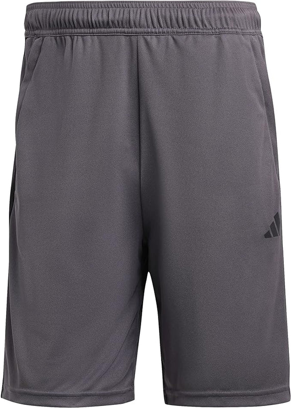 Adidas Men's Essentials Piqué 3-Stripes Training Shorts, Grey Five/Black, M