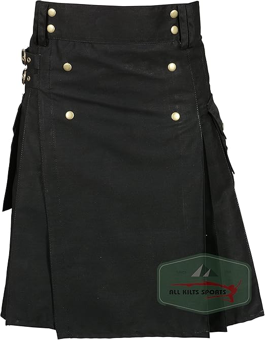 Active Men's Wedding Utility Kilts (Black, 46'')