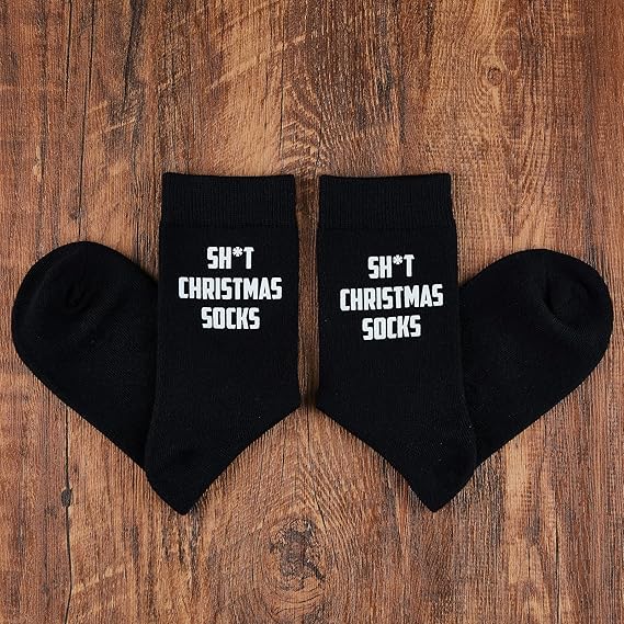 Poshzone Funny Christmas Socks Gift, Funny Secret Santa Gift, Stocking Filler Socks Gift, Rude Socks Gift, Novelty Xmas Cheeky, Funny Christmas Socks for Women or Men, One Size