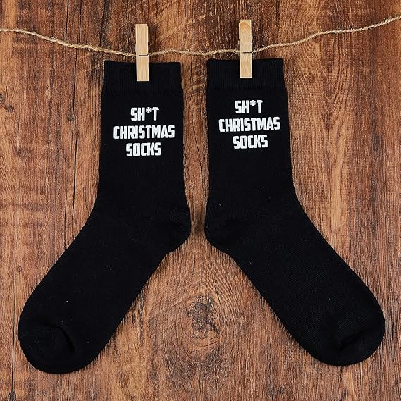 Poshzone Funny Christmas Socks Gift, Funny Secret Santa Gift, Stocking Filler Socks Gift, Rude Socks Gift, Novelty Xmas Cheeky, Funny Christmas Socks for Women or Men, One Size