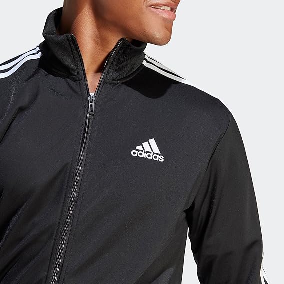 adidas Men's Basic 3-Stripes Tricot Tracksuit, Black, L Tall 3 inch