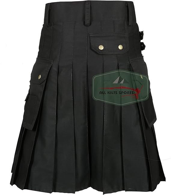 Active Men's Wedding Utility Kilts (Black, 46'')