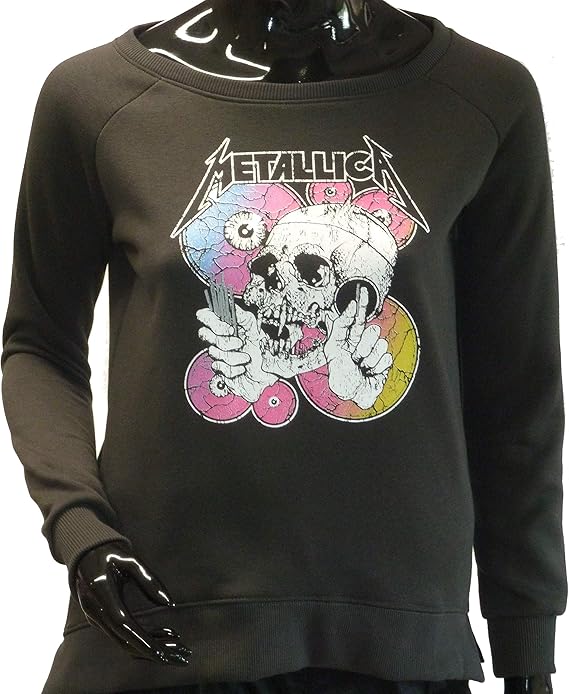 Metallica Official Women’s Sweatshirts Khaki Rock Original - Large