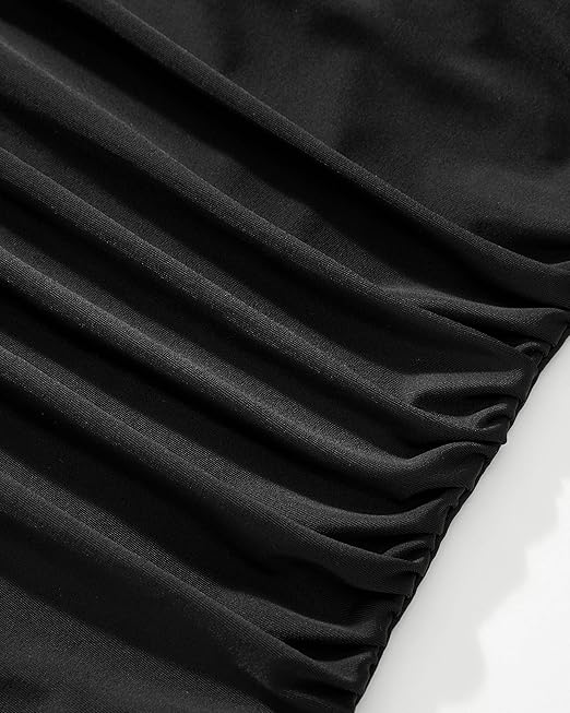 RXRXCOCO Womens Tummy Control Swimwear Halter Neck One-Piece Swimsuits Padded Swimming Costume Black-White, L