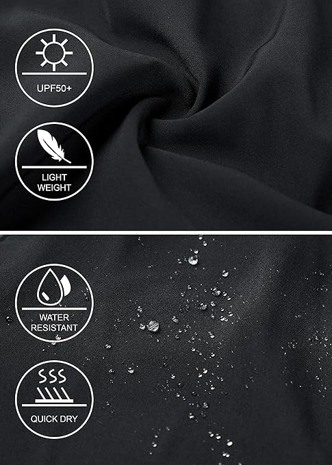 Libin Women's Hiking Trousers Waterproof Quick Dry Walking Pants Outdoor Elastic Waist Camping Travel Safari Rain with Zipper Pockets, Black M