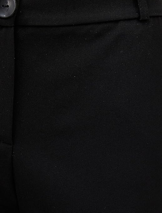 Koton Women's Flare Leg Kumaş Trousers High Rise Shorts, Black (999), Size 6