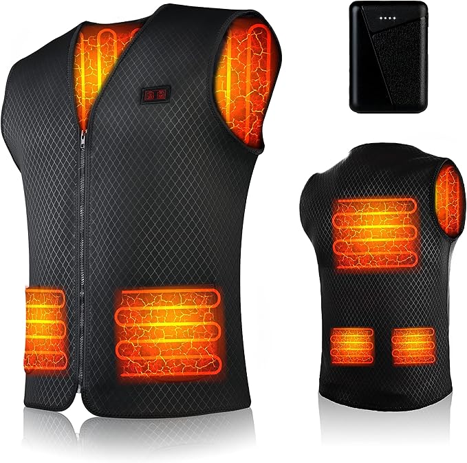 SHAALEK Heated Vest Men Women - Heated Jacket, 10000mAh Heated Gilet for Winter Outdoor, XL