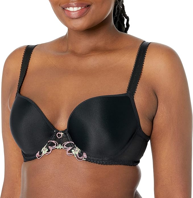 Freya Women's Loveland Underwire Plunge Molded T-Shirt Bra, Black, 36G