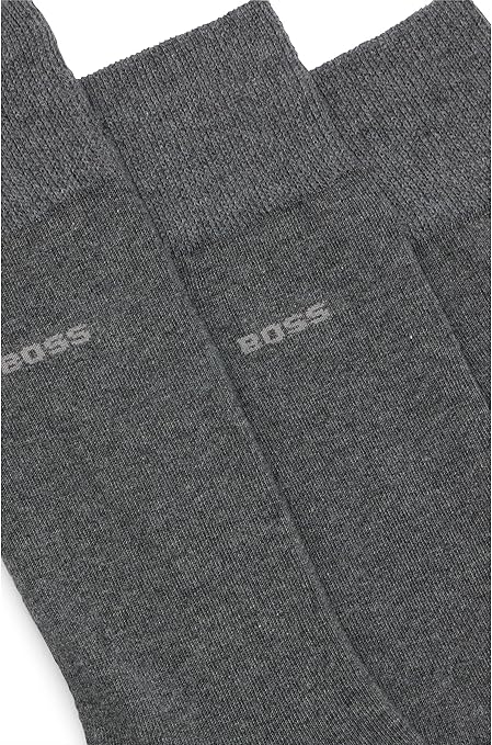 BOSS Men's 3P RS Uni CC Regular Socks, Medium Grey, 9-11