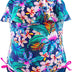 IKALI Girls One Piece Swimwear, Floral Ruffle Tropical Swimsuit, Beach Bathing Suit for Toddler Hawaii, 8-9 Years, Blue