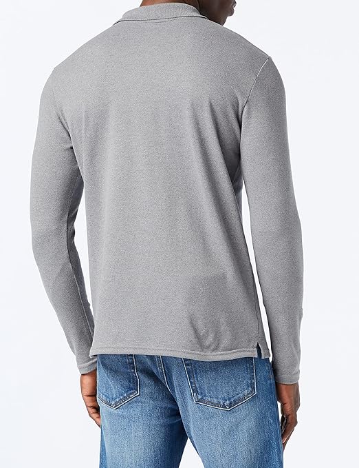 FM London Long Sleeve Polo Shirts Mens | Regular Fit Men's Polos Ideal for Formal and Casual Wear | Comfortable, Soft, Cotton Rich