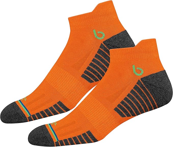 BAMBOS Eco Touch Men's Athletic Ankle Socks for Running & Gym, Pack of 6 (Size UK 9-11, Multicoloured)