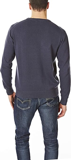 Castle Point Mens Herren-strick pullover Cotton Jumper Pullover Sweater, Crew Neck, Navy, M