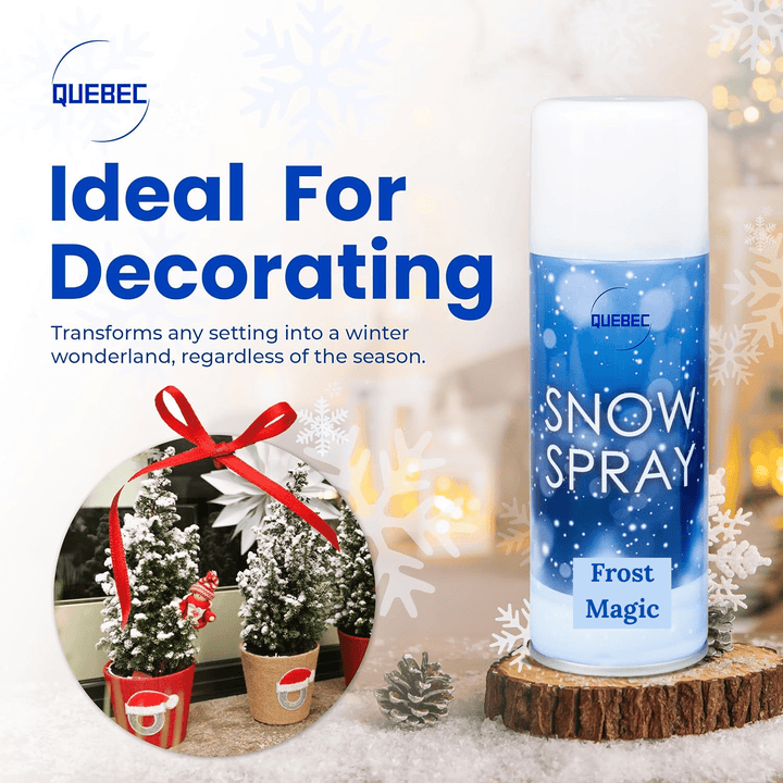 Quebec Artificial Snow Spray – 2 x 100ml Cans for Christmas Trees & Windows