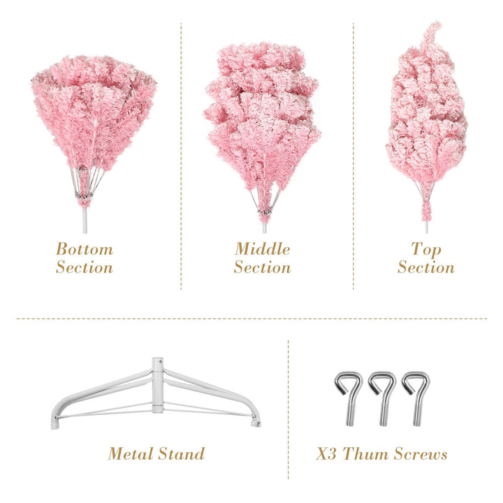 Pink Artificial Christmas Tree – Realistic Branches with Metal Stand