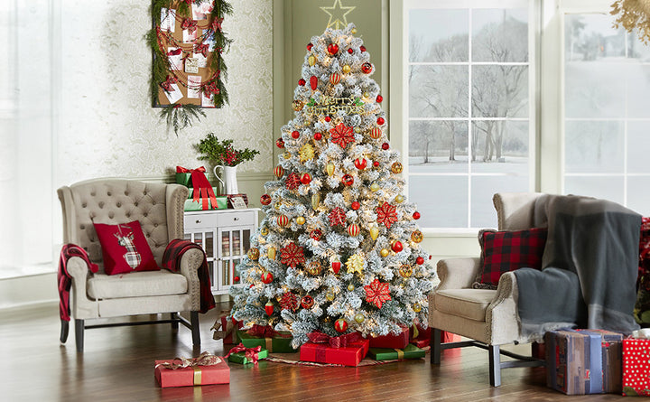 106Pcs Red & Gold Christmas Baubles Set – Shatterproof Ornaments with Hooks