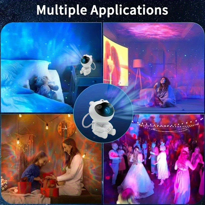 Astronaut Star Projector – Galaxy Night Light with 8 Modes, Timer & Remote