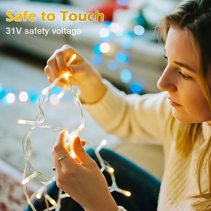 10m LED Icicle Lights – 8 Mode Fairy String for Christmas & Outdoor Decor